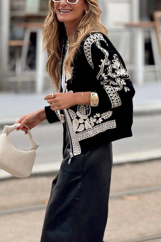 Chaqueta bomber negra de gran tamaño