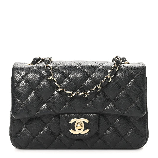 Caviar Quilted Mini Rectangular Flap Black