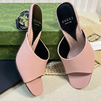 GG  Women's Heeled Sandals Pink Pastel