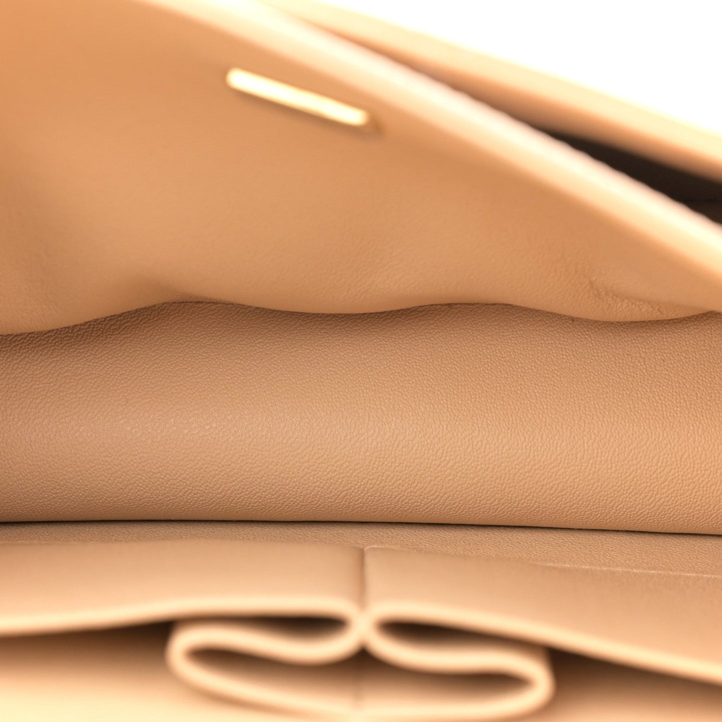 Caviar Quilted Medium Double Flap Beige
