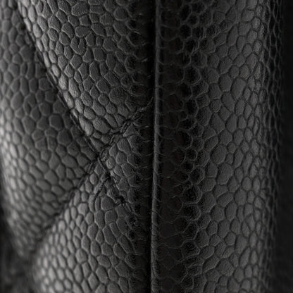 Caviar Quilted Grand Shopping Tote GST Black