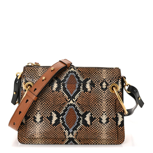 Calfskin Snakeskin Embossed Small Roy Bag Multicolor