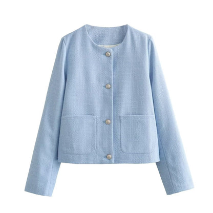 Chaquetas Blazer Para Mujer Outwear Con Botón Abrigo De Manga Larga 