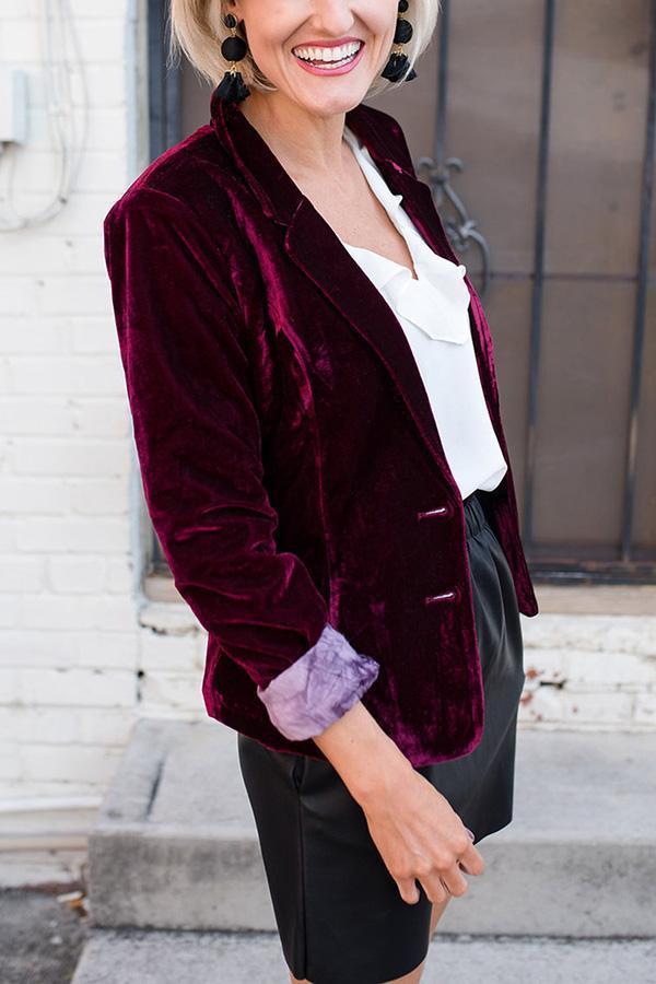 Blazer de terciopelo elegante de influencer