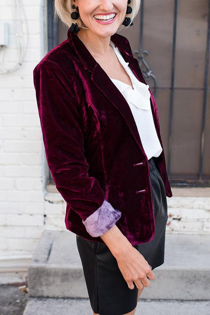 Blazer de terciopelo elegante de influencer