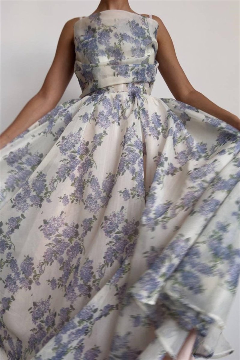 Vestido midi de gasa con estampado floral Ella 