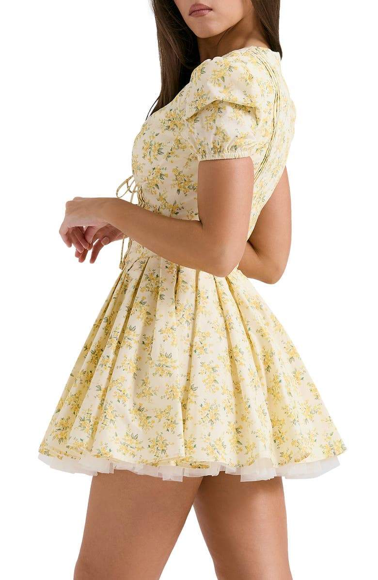 Vestido mini con cuello en V y estampado floral Emily 