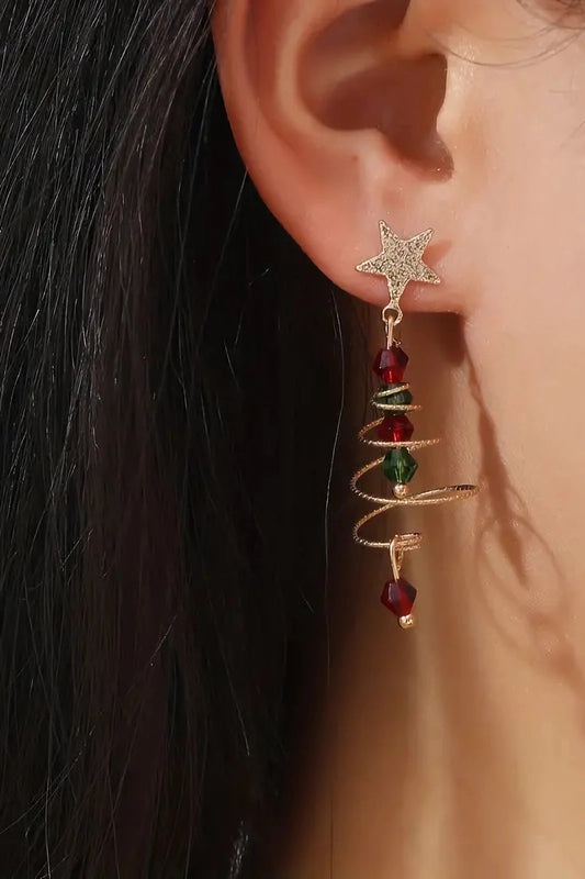 Pendientes colgantes con forma de árbol de Navidad de Eudora 