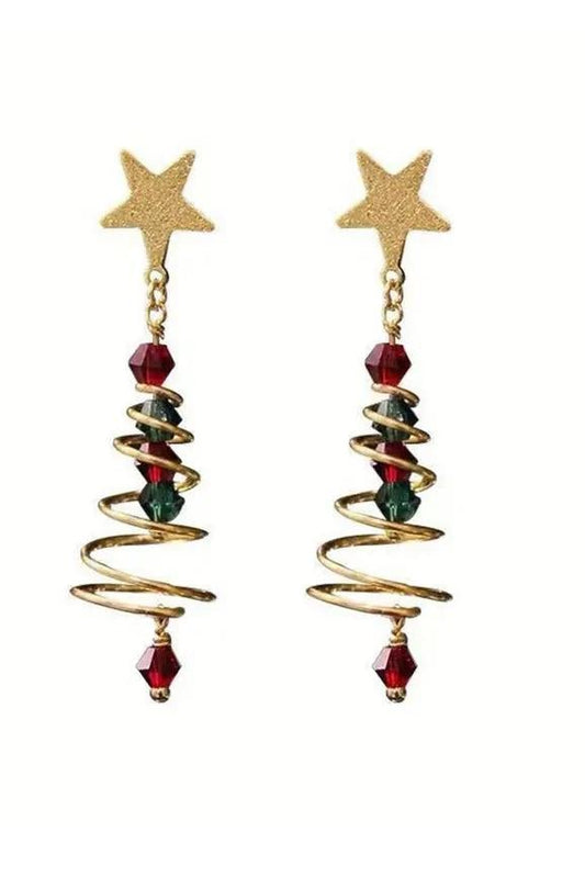 Pendientes colgantes con forma de árbol de Navidad de Eudora 