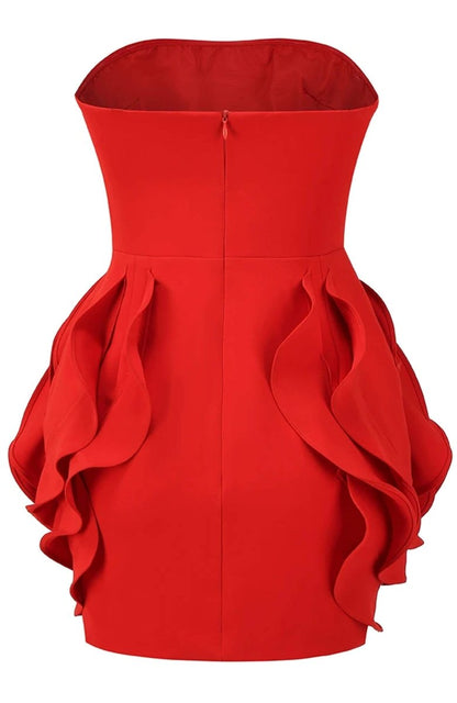 Minivestido sin tirantes con flores de Eudora 