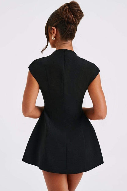 Minivestido plisado con mangas cortas Evelyn 