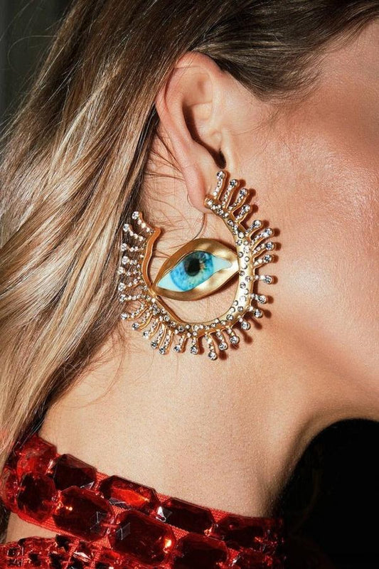 Pendientes exagerados con forma de ojo 