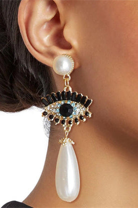 Pendientes de perla de mal de ojo 
