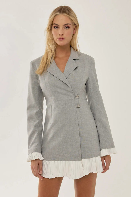 Vestido mini blazer plisado en contraste Karen 