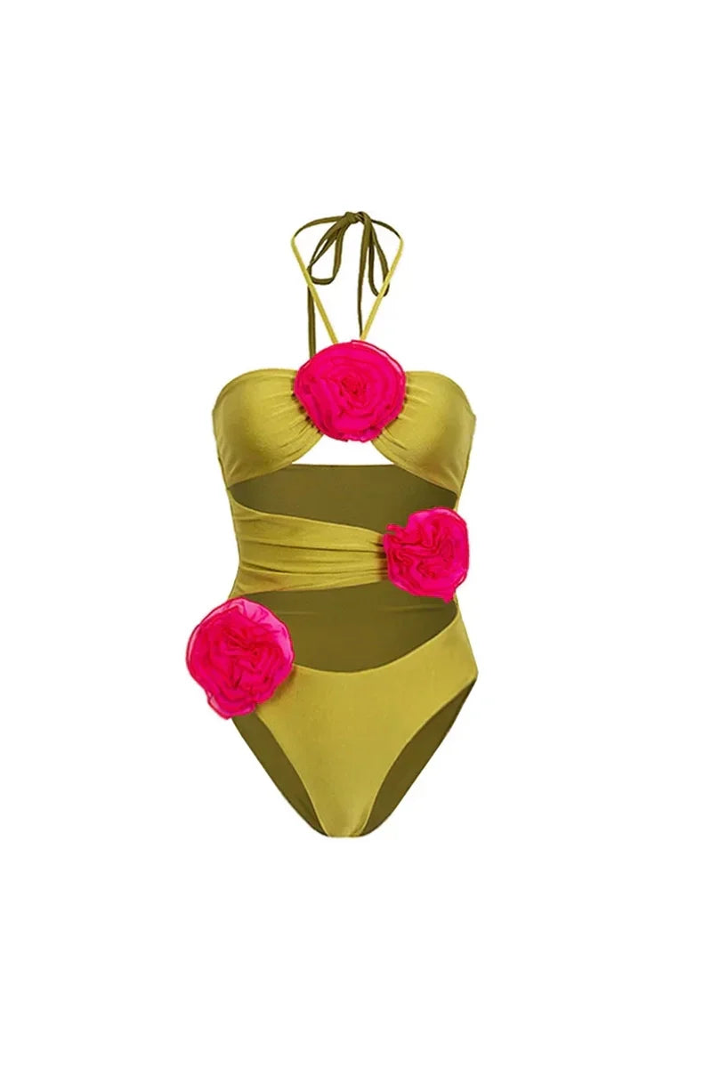 Floral Decor One-Piece Swimsuit