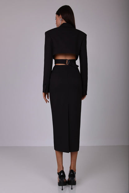 Vestido midi tipo blazer con aberturas Antonia 