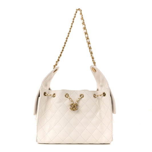Caviar Quilted Small Chanel 25 Handbag White