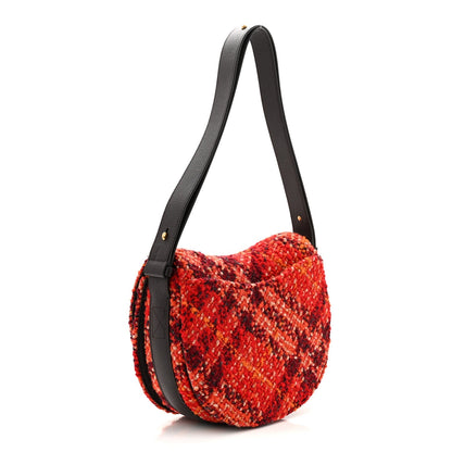 Tweed Check Medium Rocking Horse Crossbody Red Black