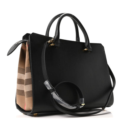 Calfskin Mega Check Small Banwell Tote Black