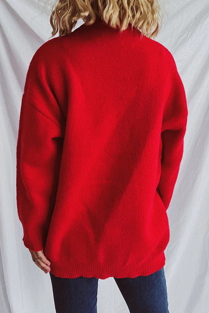 Suéter de punto con lazo jacquard Racing Red Love