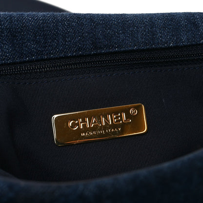 Denim Quilted Medium Chanel 19 Flap Blue