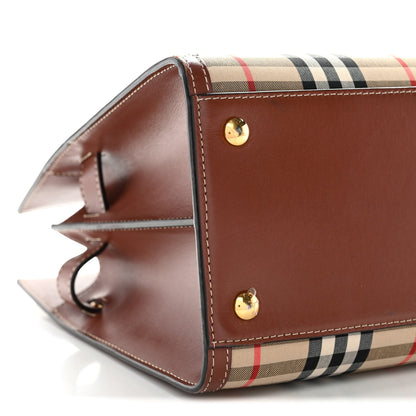 Calfskin Vintage Check Two Handle Title Bag Archive Beige