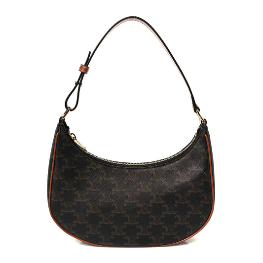 Triomphe Canvas Calfskin Medium Strap Ava Triomphe Shoulder Bag Tan