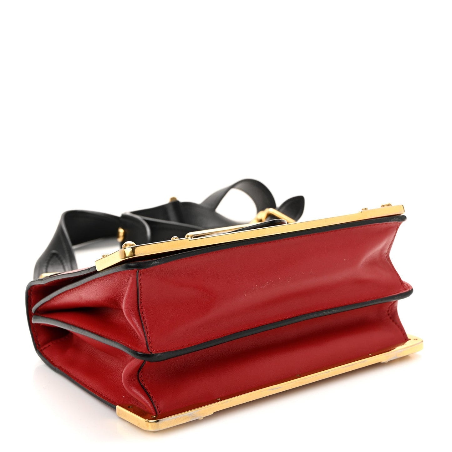 City Calfskin Saffiano Cahier Bag Fuoco Black