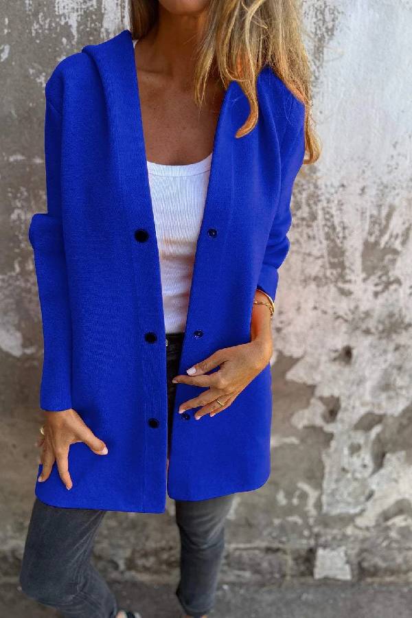 Abrigo casual de color liso para mujer