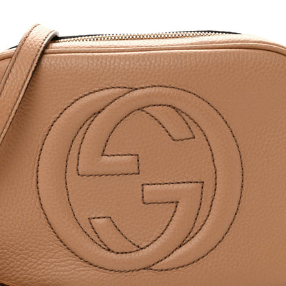 Pebbled Calfskin Small Soho Disco Bag Camelia