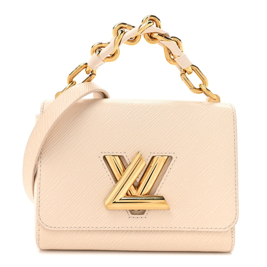 Epi Twist Braided Chain Shoulder Bag PM Quartz White