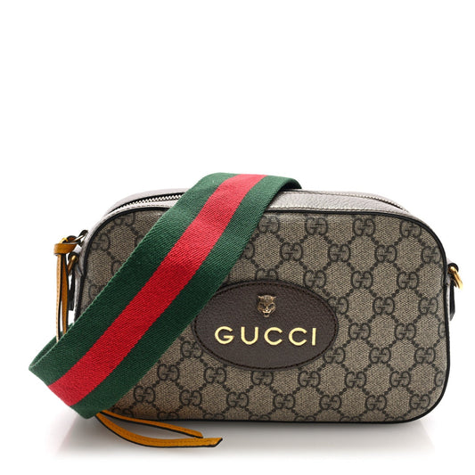 GG Supreme Monogram Web Neo Vintage Shoulder Bag Beige New Acero Crop