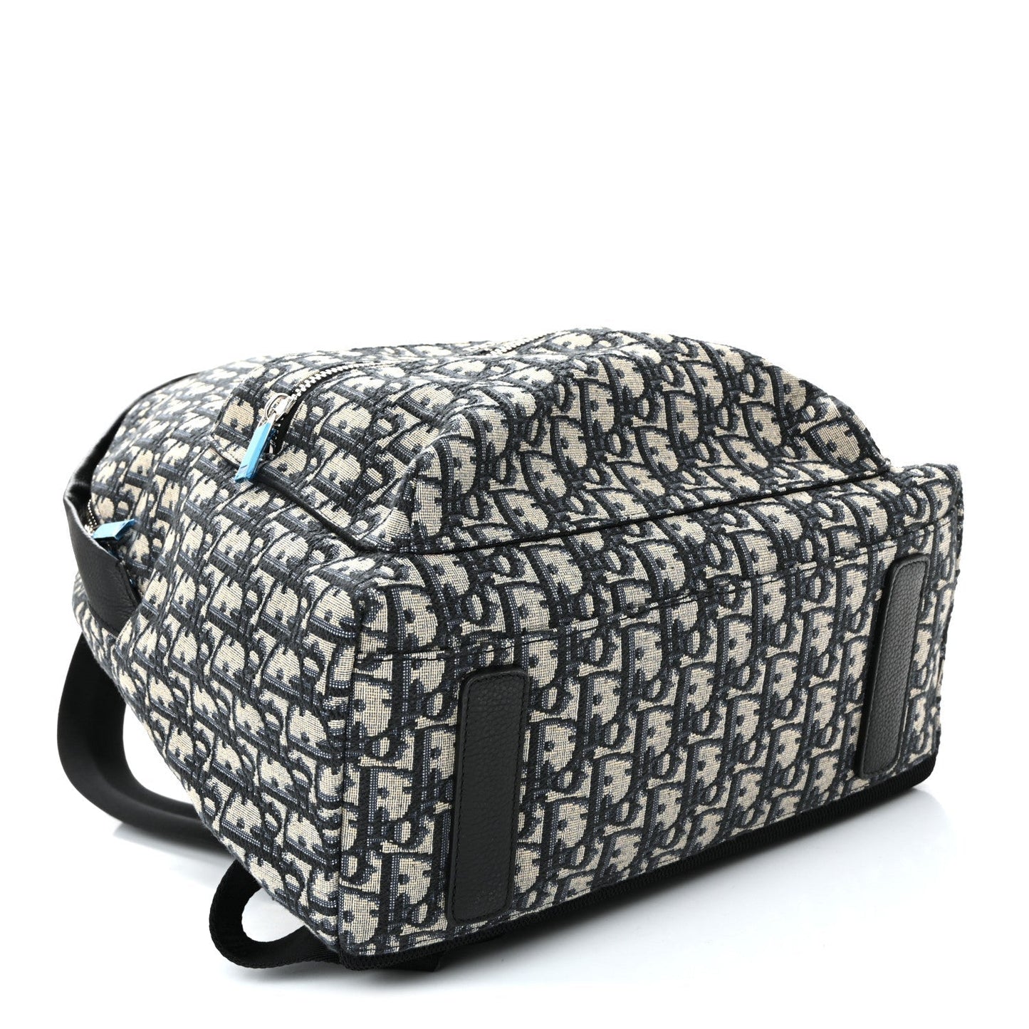 Oblique Calfskin Rider Backpack Beige Black