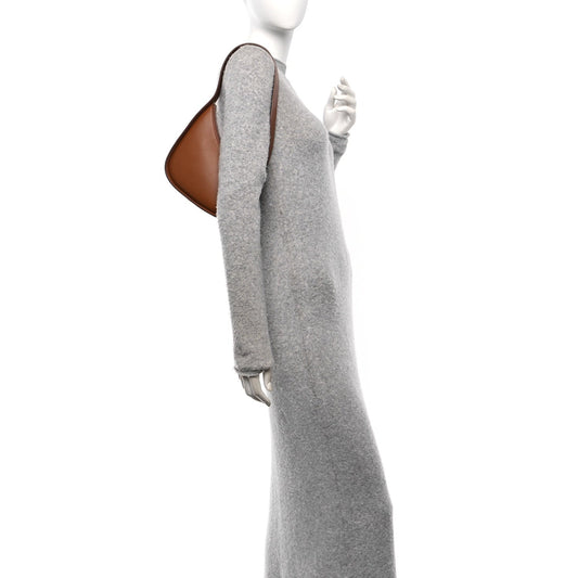 Smooth Calfskin Half Moon Shoulder Bag Chestnut