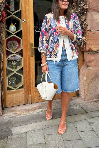 Chaqueta informal holgada de moda con cremallera