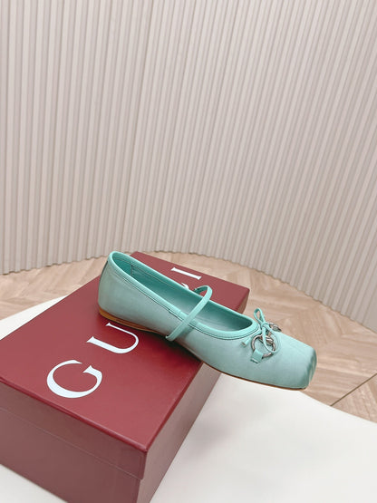 GG BALLET FLAT ARCTIC SILK