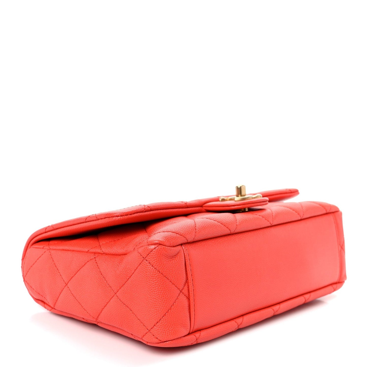 Caviar Quilted CC Melody Single Flap Orange
