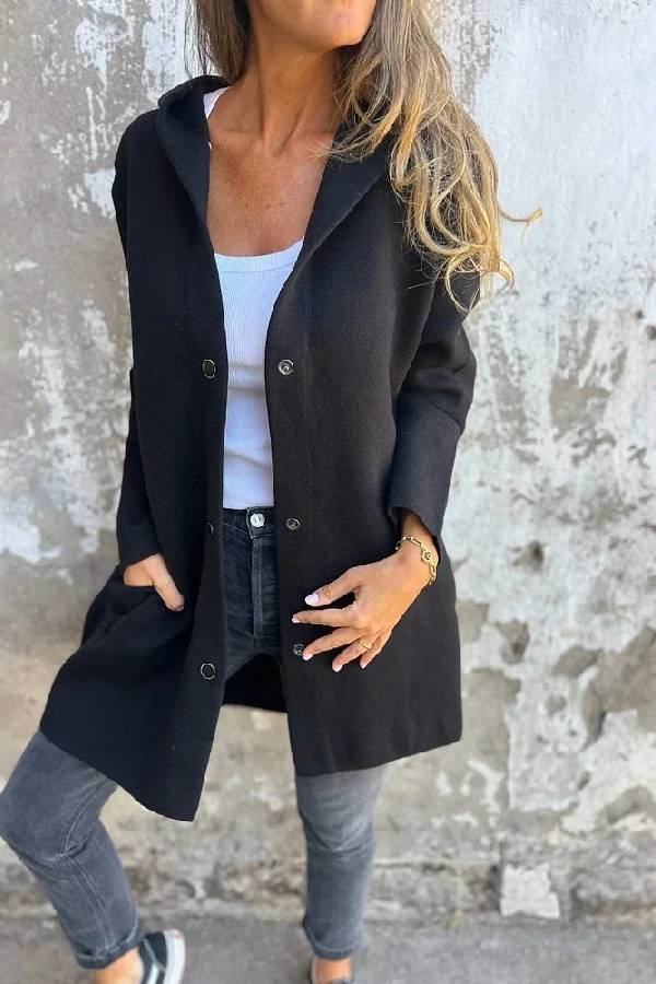 Abrigo casual de color liso para mujer