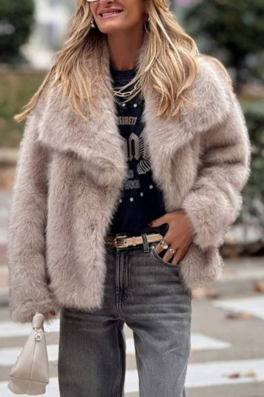 Chaqueta corta de moda de piel de zorro