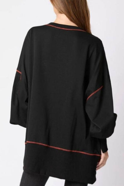 Sudadera informal bordada con lentejuelas de fantasma de Halloween 