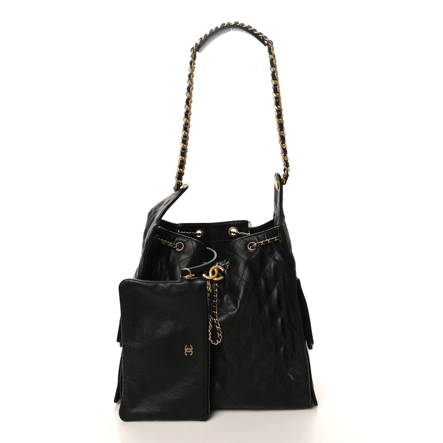 Caviar Quilted Medium Chanel 25 Handbag Black