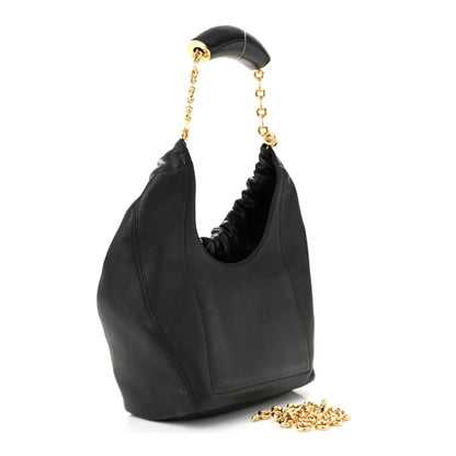 Buttery Nappa Lambskin Small Squeeze Bag Black