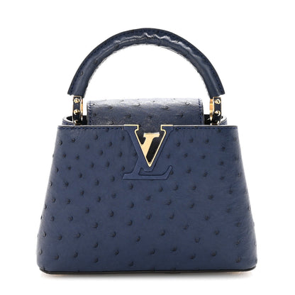Ostrich Capucines Mini Indigo
