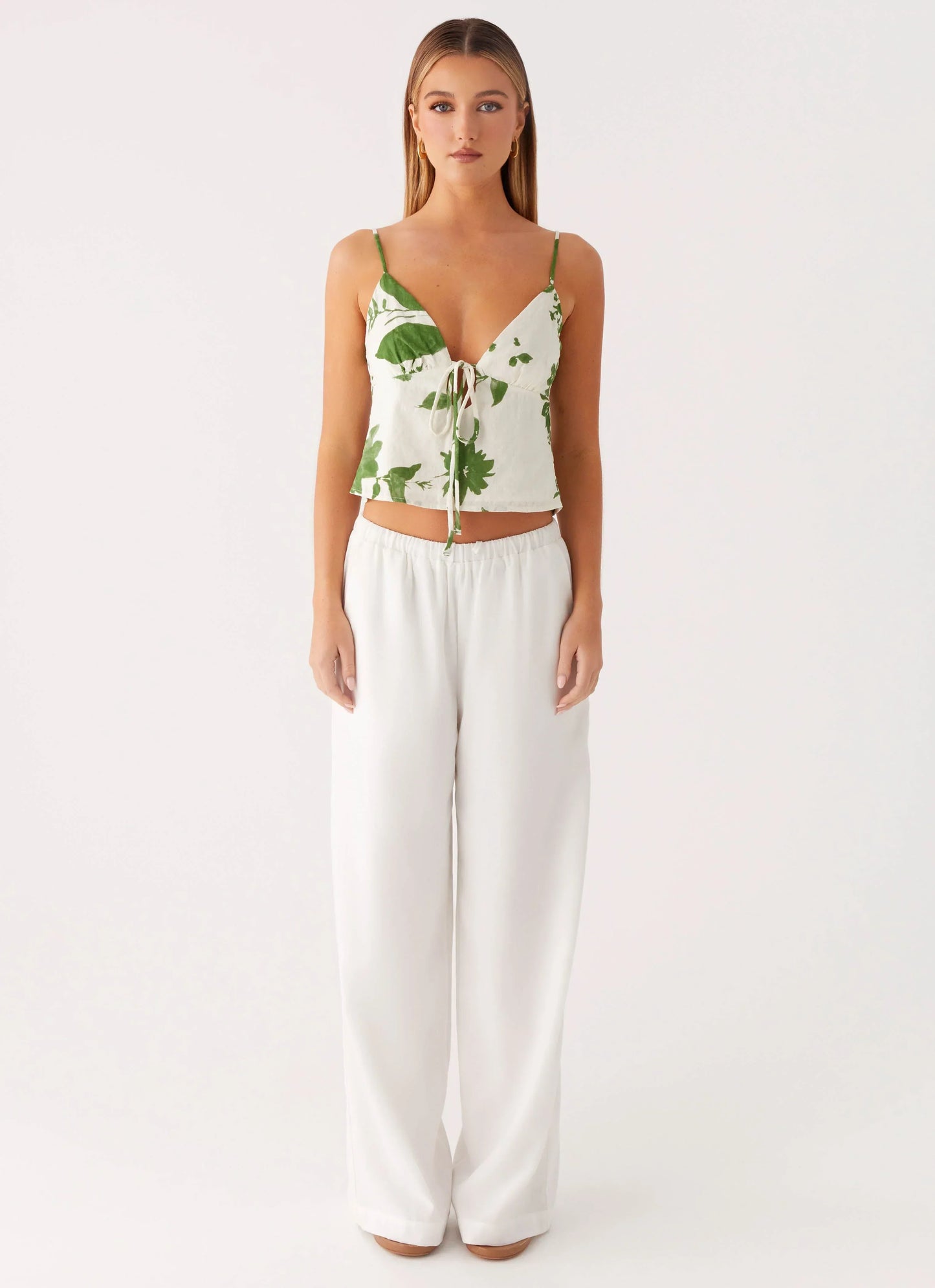 Faela Cotton Cami Top - Verdant Bloom