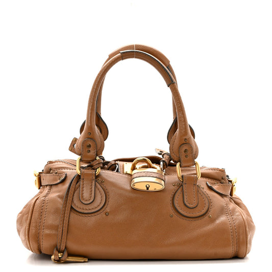 Calfskin Medium Paddington Satchel Tan