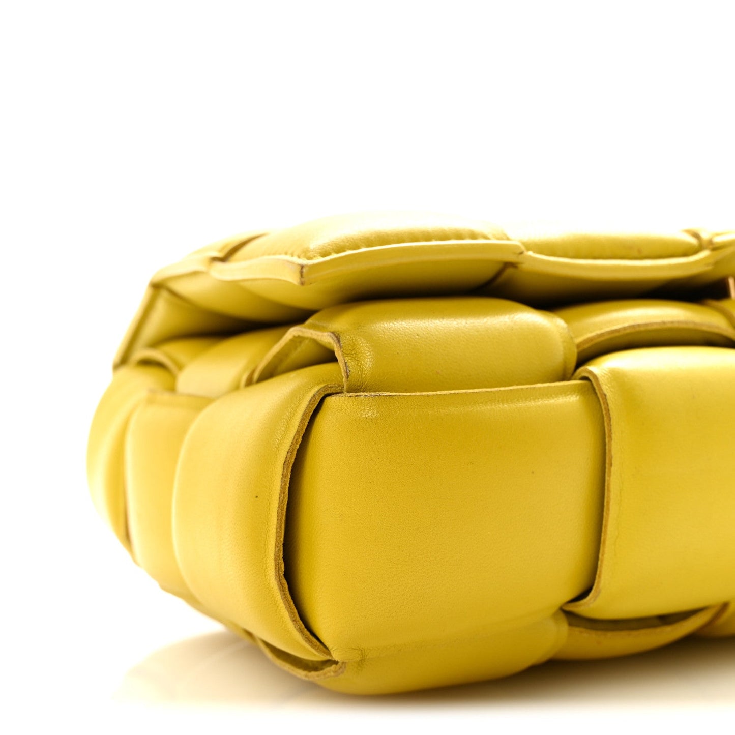 Nappa Maxi Intreccio Padded Cassette Crossbody Bag Buttercup