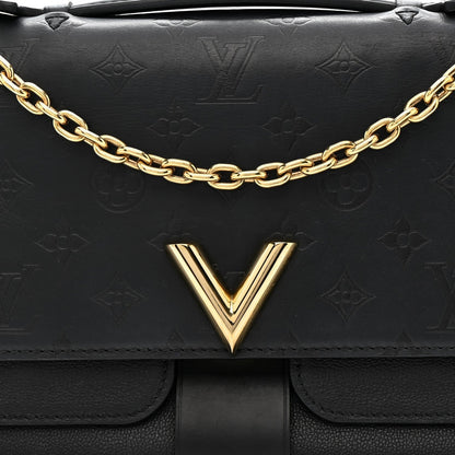 Monogram Cuir Plume Ecume Very Chain Bag Black