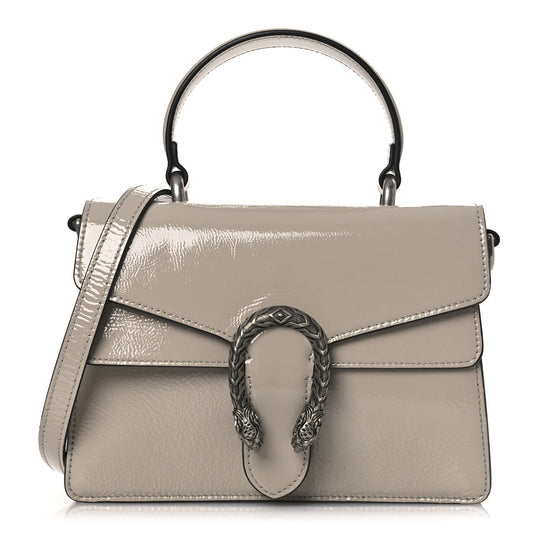 Crinkled Patent Small Dionysus Top Handle Bag Sphinx