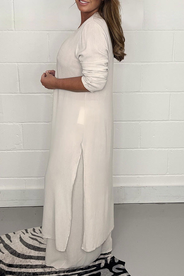 Conjunto de pantalón largo con abertura