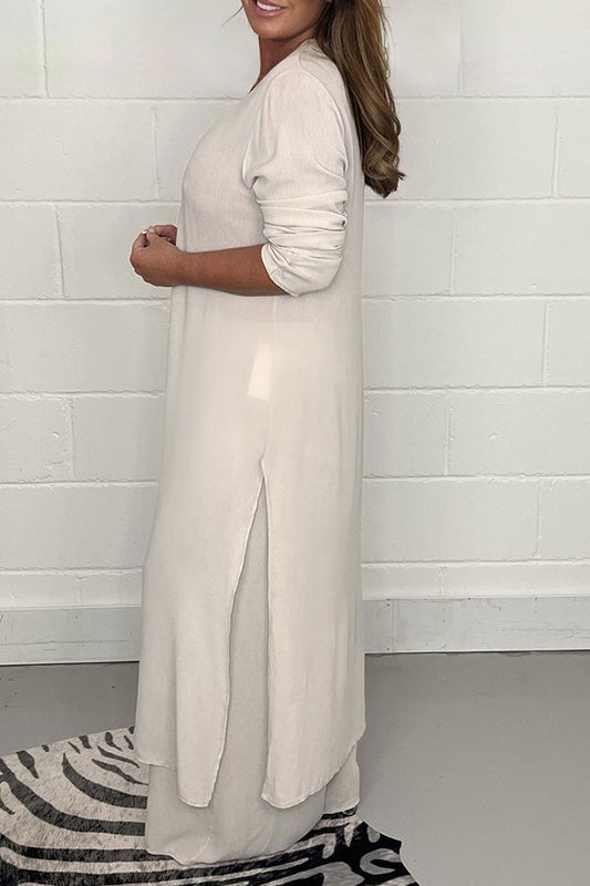 Conjunto de pantalón largo con abertura